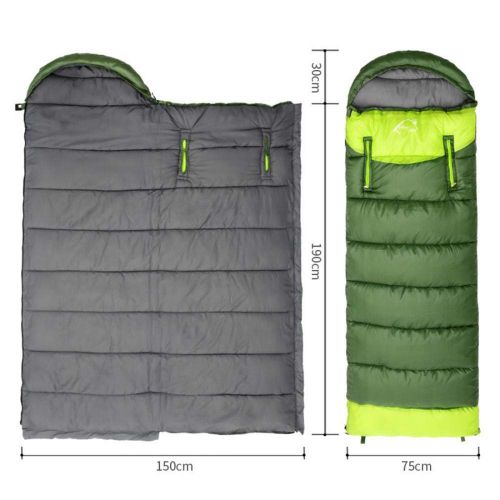  Gold Mummy Sleeping Bag Zipper Put Hands Outside, Comfort Ultralight Sleeping Bag Waterproof Cold Weather Lightweight Backpacking Down Camping Sleeping Bag Adult Women Men (Green,1950g)