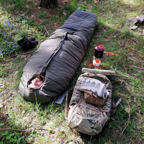  Gold M-Tac Sleeping Bag Portable with Compression Sack for Camping