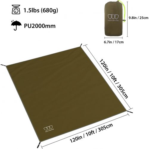  Gold Armour Tent Footprint, Camping Tarp Waterproof Ultralight - 84x60in 84x84in 84x96in 82x106in 120x108in 120x120in 120x144in Floor and Ground Tarps for Camping (OD Green 120x120