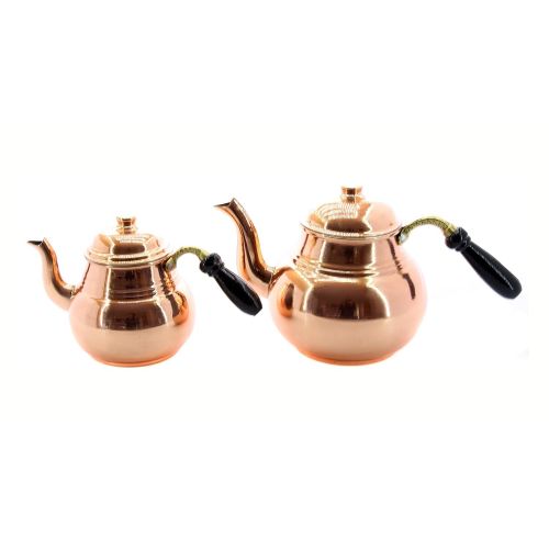  Gold Case COPPERIA Pure Copper Teapot by GOLD CASE - Hand-Crafted in Turkey from pure copper by the best known artisans - Consists of 4 pieces - Samovar - Tea Pot -
