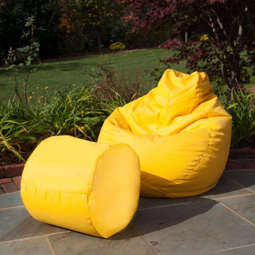  Gold Medal 19 x 17 in. Sunbrella OutdoorIndoor Weather Resistant Solid Pouf