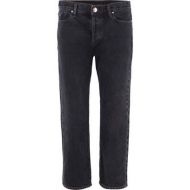 Gold Sign The Low Slung Cropped Mid-rise Straight-leg Jeans - Black