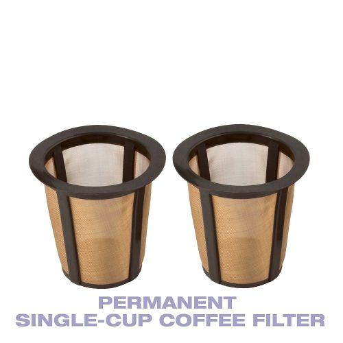  GoldTone Single Cup Reusable Coffee Filters Only for Keurig Style Brewers, 2 Pack-Larger Filter Holds 33% More Coffee