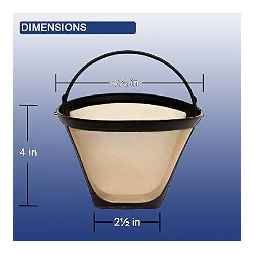  GoldTone Brand 8-12 Cup Coffee Filter & Set of 12 Charcoal Water Filters fits Cuisinart Coffee Maker and Brewers. Replaces your Cuisinart No.4 Cone Reusable Coffee Filter & Cuisinart Water Filter