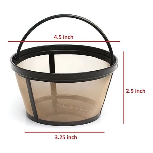  GOLDTONE Reusable 8-12 Cup Basket Coffee Filter fits Black and Decker Makers and Brewers, Replaces your Paper Coffee Filters, BPA-Free