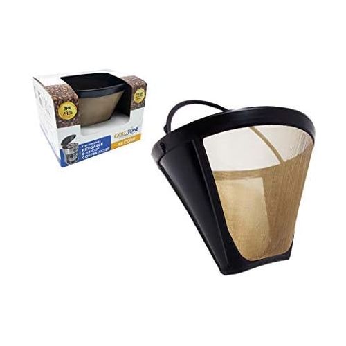  GOLDTONE Reusable No.4 Cone Style KRUPS Reusable Coffee Filter Replaces Your F0494210 Permanent Coffee Filter for KRUPS Machines and Brewers (1 Pack Coffee Filter)