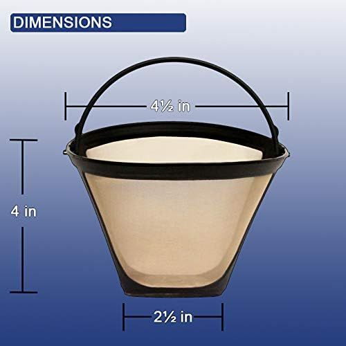  GOLDTONE Reusable No.4 Cone Style KRUPS Reusable Coffee Filter Replaces Your F0494210 Permanent Coffee Filter for KRUPS Machines and Brewers (1 Pack Coffee Filter)