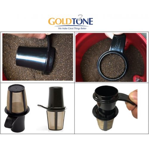  GoldTone 2-in-1 Reusable 1 Ounce Coffee Scoop and Tamper - Scoop, Fill, Tamper - Designed for Use with Keurig My K Cup System