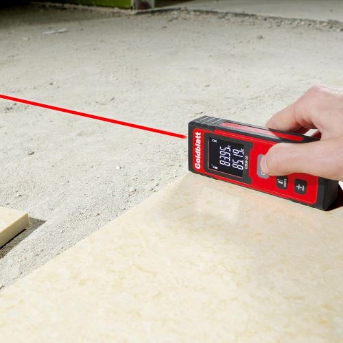  Goldblatt Goldbaltt Laser Measure - 100Ft Digital Tape Measurement for Distance Area Volume Pythagorean Calculation, Batteries Included