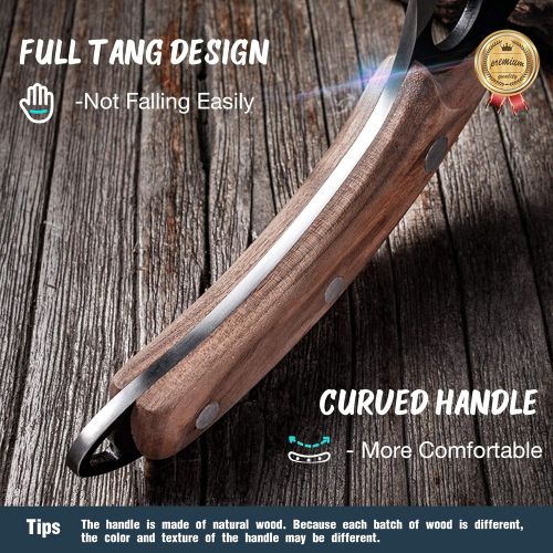  [아마존베스트]Golden Bird Meat Cleaver Knife Hand Forged Boning Knife with Sheath Butcher Knives High Carbon Steel Fillet Knife Vegetable Chef Knives for Kitchen, Camping, BBQ