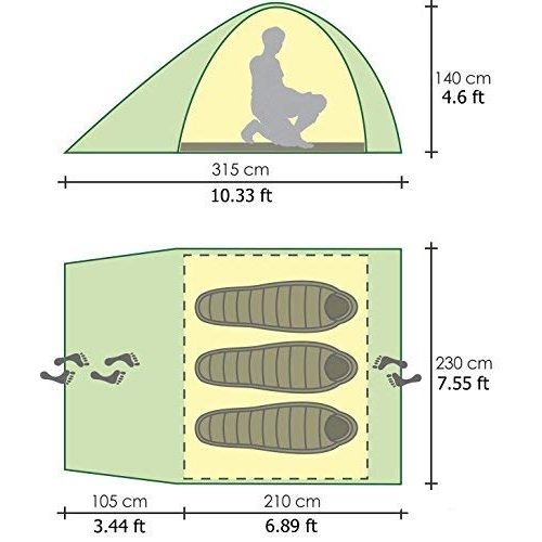  Golden Shark Compact 3 PopUp Ultralight Tent Four Season For Three Person Waterproof Family Backpacking Instant Quick Setup Tents for Camping and Hiking