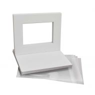 Golden State Art, Pack of 10 White Pre-Cut 8x10 Picture Mat for 5x7 Photo with White Core Bevel Cut Mattes Sets. Includes 10 High Premier Acid Free Mats & 10 Backing Board & 10 Cle
