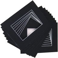 Golden State Art 50~11x14 Black Mats Matting for 8.5x11 + backing + bags
