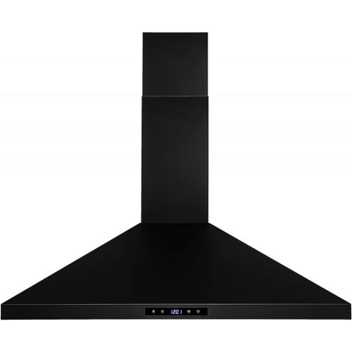  Golden Vantage 36 Black Finish Stainless Steel Wall Mount Range Hood Touch Control Panel w Removable Mesh Filters