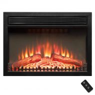 Golden Vantage 23 5200 BTU 1500W Adjustable Freestanding Tempered Glass Made Electric Stove Fireplace Heater w/ Remote Control Logs Set