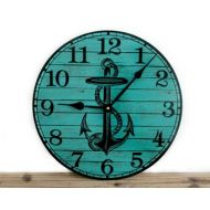 GoldenDaysDesigns Anchor Wall Clock - Nautical, Coastal or Beach House Wall Decor