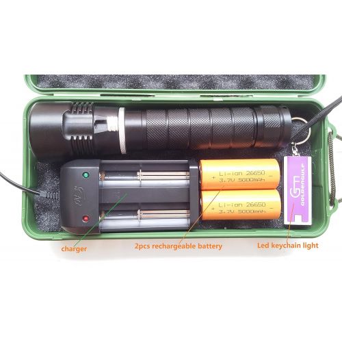  Goldengulf Underwater 100M Super Bright 4000LM Led Diving Scuba Flashlight Waterproof Torch Rechargeable Battery and Charger Included