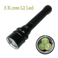 Goldengulf 4000LM Scuba Diver Diving Cree XM-L L2 LED Flashlight 100M Underwater Waterproof Lamp Magnetic Control Switch Torch With AC ChargerRechargeable 18650 batteryLanyard, P