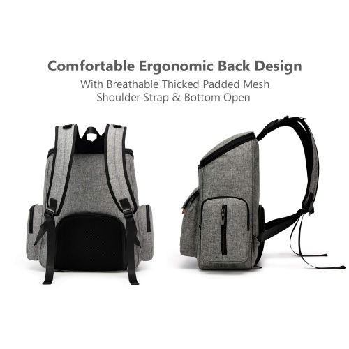  Goldwheat goldwheat Multifunction Backpack Travel Back Pack Diaper Bag, Large Capacity and Stylish,Gray