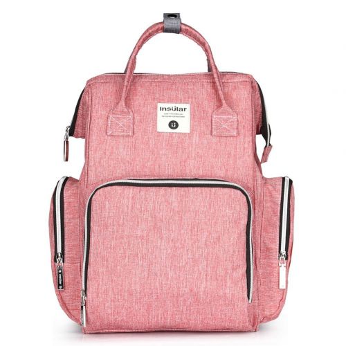  Goldwheat Diaper Bag Multi-Function Travel Backpack Organizer Nappy Bag for Baby Care,Cushioned Changing Pad,Stroller Strap & Wet Clothes Bag,Large Capacity,Pink