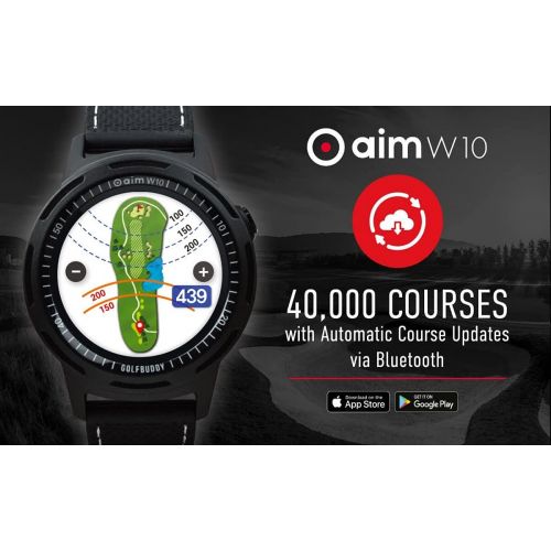  Golf Buddy Aim W10 GPS Watch aim W10 Golf GPS Watch, Black, Medium