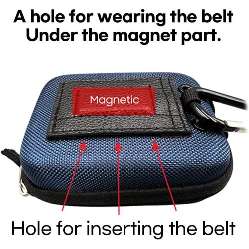  Golf Buddy Rangefinder Magnetic Case, Hard Shell Pouch for Golf Cart Frames and Trolley, Quick Band, Carabiner, Belt Hole