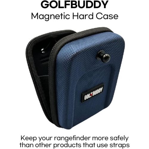  Golf Buddy Rangefinder Magnetic Case, Hard Shell Pouch for Golf Cart Frames and Trolley, Quick Band, Carabiner, Belt Hole
