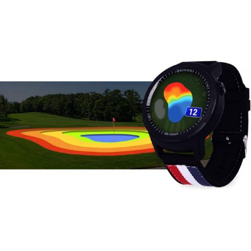  [아마존베스트]Golf Buddy Aim W10 GPS Watch aim W10 Golf GPS Watch with Red/White/Blue Wristband, Black, Medium