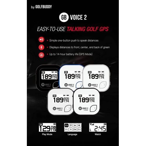  [아마존베스트]BUNDLE: 2016 Golf Buddy Voice 2 Golfbuddy Voice2 Easy-To-Use Talking GPS + Golf Buddy Wristband (White)