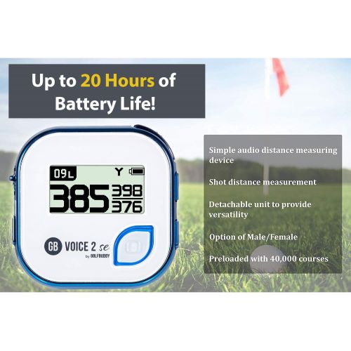  Golf Buddy Voice 2 Talking GPS Rangefinder, Long Lasting Battery Golf Distance Range Finder, Easy-to-use Golf Navigation for Hat