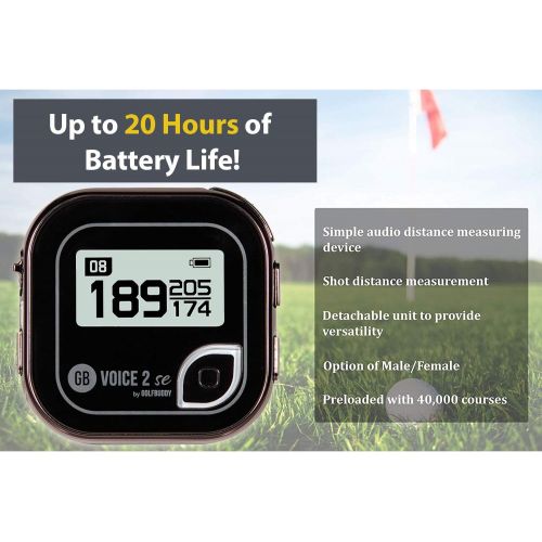  Golf Buddy Voice 2 Talking GPS Rangefinder, Long Lasting Battery Golf Distance Range Finder, Easy-to-use Golf Navigation for Hat