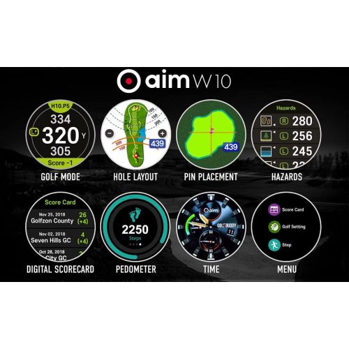  Golf Buddy Aim Golf GPS Watch, Premium Full Color Touchscreen, Preloaded with 40,000 Worldwide Courses, Easy-to-use Golf Watches