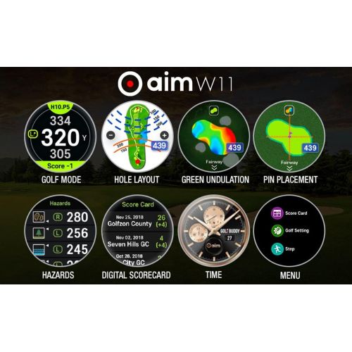  Golf Buddy Aim Golf GPS Watch, Premium Full Color Touchscreen, Preloaded with 40,000 Worldwide Courses, Easy-to-use Golf Watches