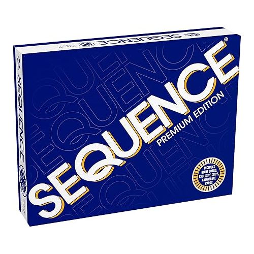  Sequence Premium Edition - Stunning Set with Giant Board (20.25 x 26.25 inches), Exclusive Chips and Deluxe Cards by Goliath, Blue, for Ages 7+