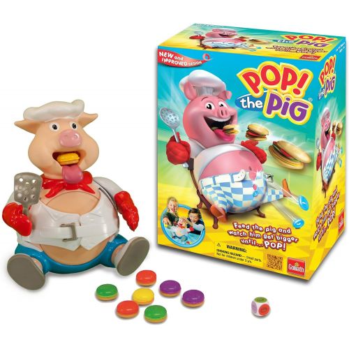  [아마존베스트]Goliath Games Pop the Pig Game  New and Improved  Belly-Busting Fun as You Feed Him Burgers and Watch His Belly Grow