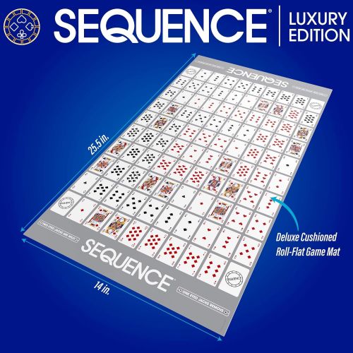  Sequence Luxury Edition - Stunning Set with Deluxe, Cushioned, Roll-Flat Game Mat - Amazon Exclusive by Goliath , Blue