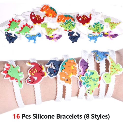  Golray 56 Pcs Dinosaur Party Favors Dinosaur Keychains Stickers Rings Bracelets Toys Prizes Gift Carnivals for Kids Boys Birthday Party Favor Goodie Bag Fillers Dinosaur Party Supplies