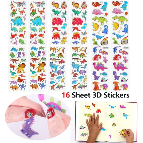  Golray 56 Pcs Dinosaur Party Favors Dinosaur Keychains Stickers Rings Bracelets Toys Prizes Gift Carnivals for Kids Boys Birthday Party Favor Goodie Bag Fillers Dinosaur Party Supplies