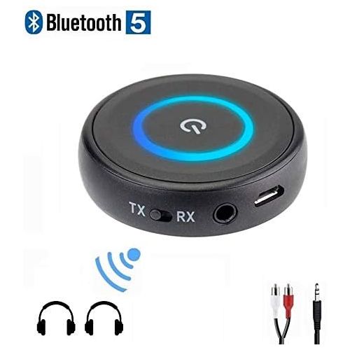  [아마존베스트]Golvery Bluetooth 5.0 Transmitter and Receiver - 2 in 1 Wireless 3.5mm Aux Bluetooth Audio Adapter - aptX Low Latency, Enjoy HiFi Music - for Home TV, PC, Headphones, Speakers & Ca