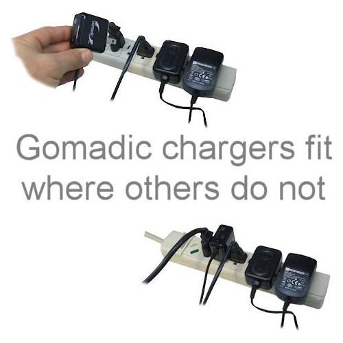  Gomadic Double Wall AC Home Charger Suitable for The GoPro Hero4 / Hero 4 - Charge up to 2 Devices at The Same time with TipExchange Technology