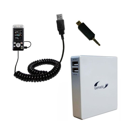 Gomadic Unique Portable Rechargeable Battery Pack designed for the Olympus DM-901 - High Capacity charger that fits in your pocket