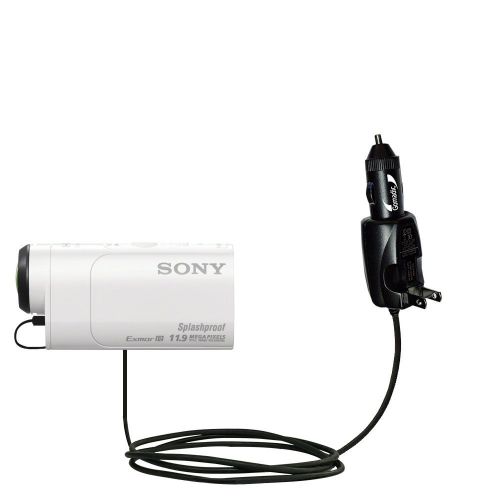  Intelligent Dual Purpose DC Vehicle and AC Home Wall Charger suitable for the Sony HDR-AZ1  AZ1 - Two critical functions, one unique charger - Uses Gomadic Brand TipExchange Techn