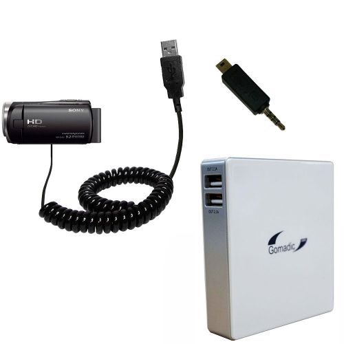  Gomadic Unique Portable Rechargeable Battery Pack designed for the Sony HDR-CX455CX450CX485 - High Capacity charger that fits in your pocket