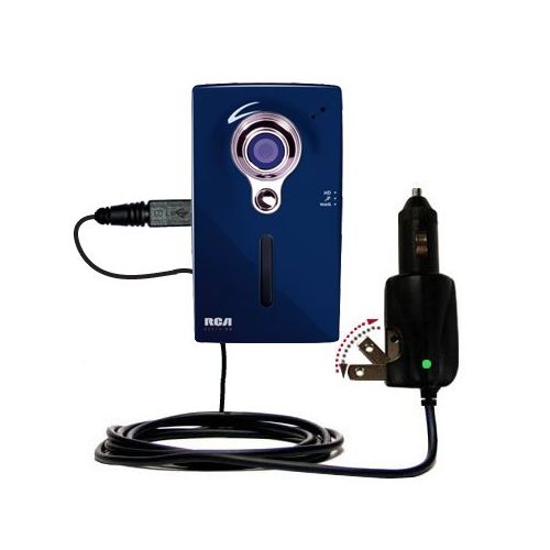  Gomadic Intelligent Dual Purpose DC Vehicle and AC Home Wall Charger suitable for the RCA EZ219HD Small Wonder Digital Camcorders - Two critical functions, one unique charger - Uses Gomadi