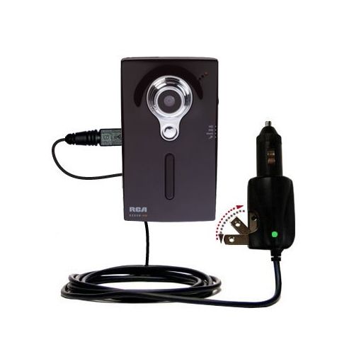  Gomadic Intelligent Dual Purpose DC Vehicle and AC Home Wall Charger suitable for the RCA EZ218HD Small Wonder Digital Camcorders - Two critical functions, one unique charger - Uses Gomadi