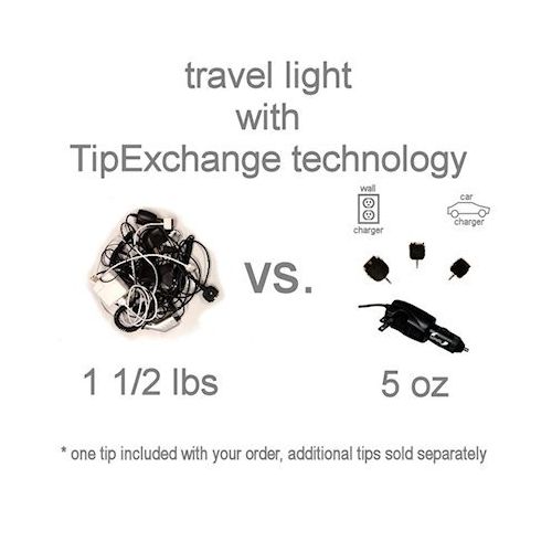  Unique Gomadic Car and Wall ACDC Charger designed for the Sanyo Camcorder VPC-TH1  Two Critical Functions, One Great Charger (includes Gomadic TipExchange)