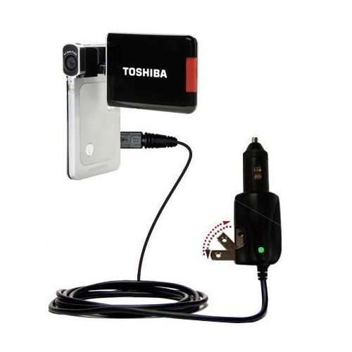  Unique Gomadic Car and Wall ACDC Charger designed for the Toshiba Camileo S20 HD Camcorder  Two Critical Functions, One Great Charger (includes Gomadic TipExchange)