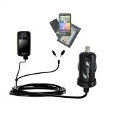 Gomadic Dual DC Vehicle Auto Mini Charger designed for the Samsung HMX-E10 Digital Camcorder - Uses Gomadic TipExchange to charge multiple devices in your car