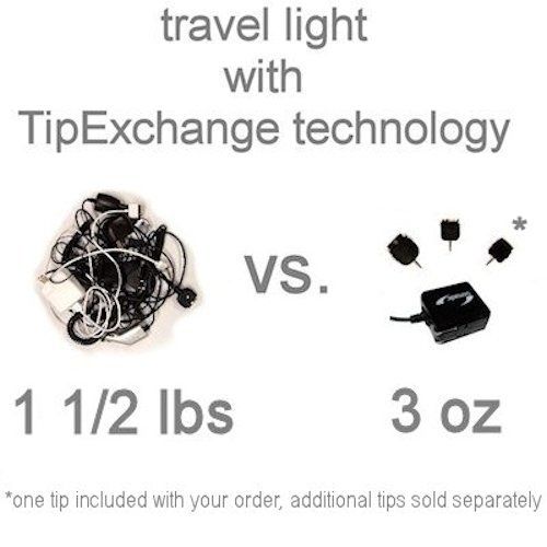  Gomadic Multi Port AC Home Wall Charger designed for the Sanyo Camcorder VPC-FH1A - Uses TipExchange to charge up to two devices at once