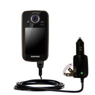 Intelligent Dual Purpose DC Vehicle and AC Home Wall Charger suitable for the Samsung HMX-E10 Digital Camcorder - Two critical functions, one unique charger - Uses Gomadic Brand Ti